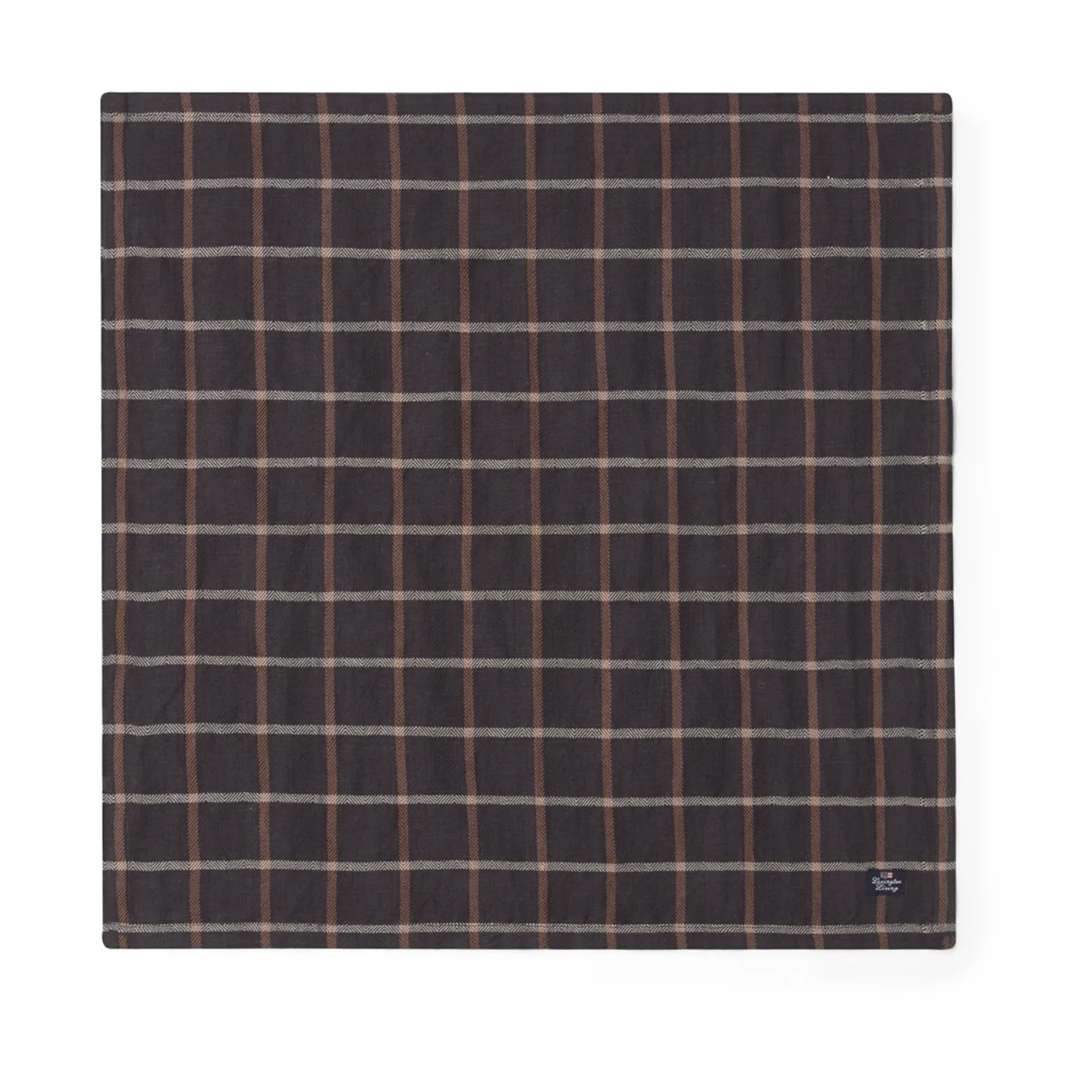 Checked Cotton Linen stoffen servet 50x50 cm, Dark gray-beige Lexington