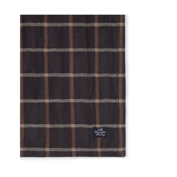 Checked Cotton Linen stoffen servet 50x50 cm, Dark gray-beige Lexington
