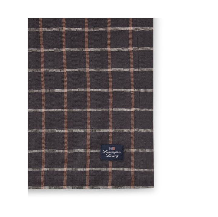 Checked Cotton Linen tafelkleed 150x250 cm, Dark gray-beige Lexington