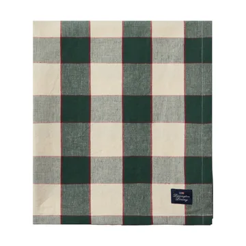 Checked Cotton Linen tafelkleed 150x250 cm - Green-light beige-red - Lexington