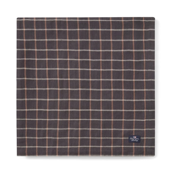 Checked Cotton Linen tafelkleed 150x350 cm - Dark gray-beige - Lexington