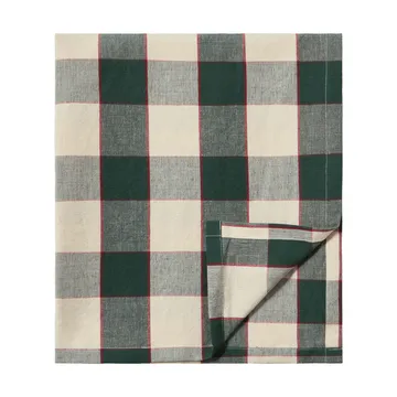 Checked Cotton Linen tafelkleed 150x350 cm - Green-light beige-red - Lexington