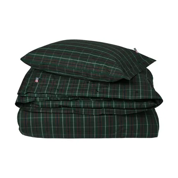 Checked cotton percale dekbedovertrekset - Green-navy, 50x60 cm/150x210 cm - Lexington