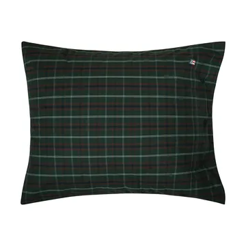 Checked cotton percale kussensloop - Green-navy, 50x60 cm - Lexington
