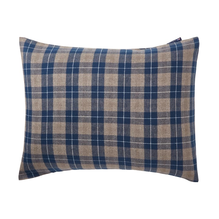 Checked Flannel kussensloop 50x60 cm - Denim blue-beige - Lexington