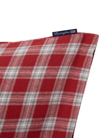 Checked Flannel kussensloop 50x60 cm - Red-gray-white - Lexington