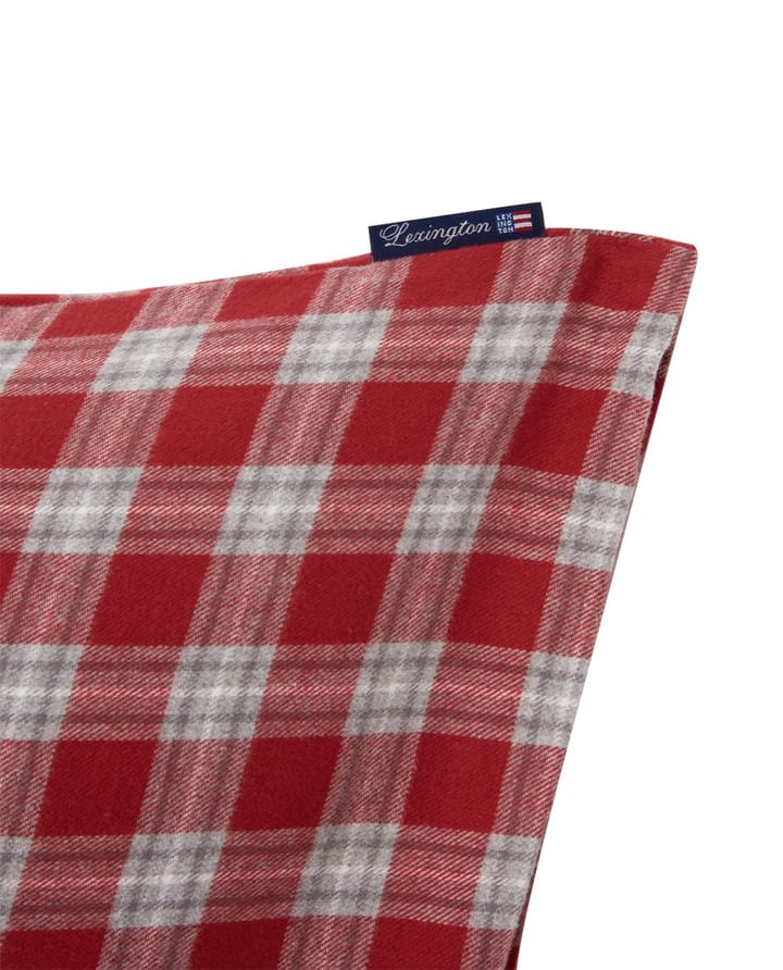 Checked Flannel kussensloop 50x60 cm, Red-gray-white Lexington