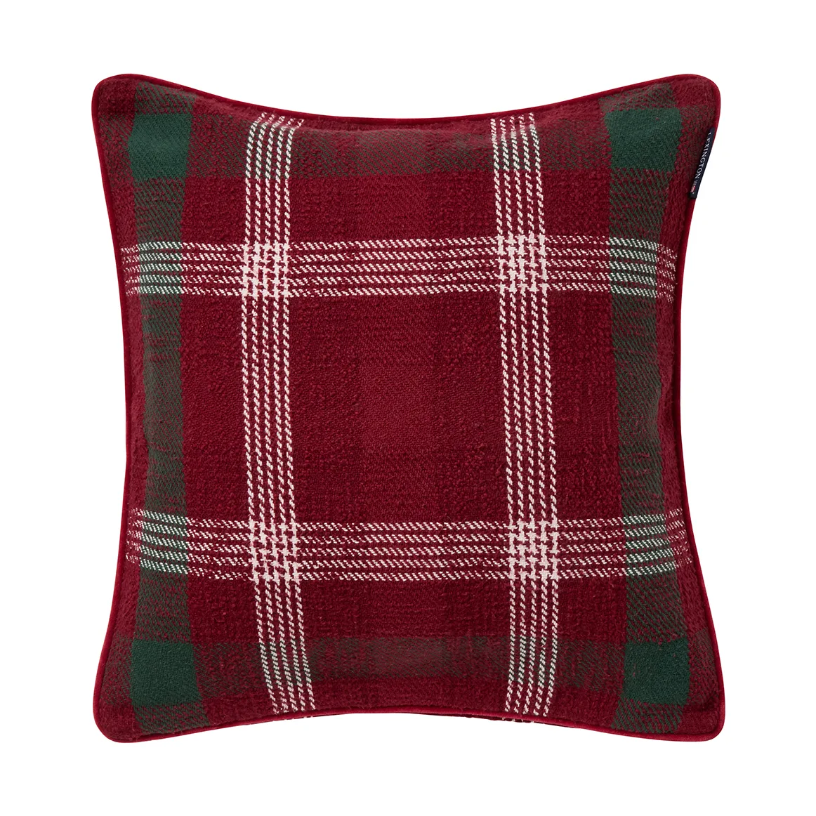 Checked gerecycled katoen kussenhoes 50x50 cm, Red-green-white Lexington