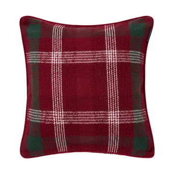 Checked gerecycled katoen kussenhoes 50x50 cm - Red-green-white - Lexington
