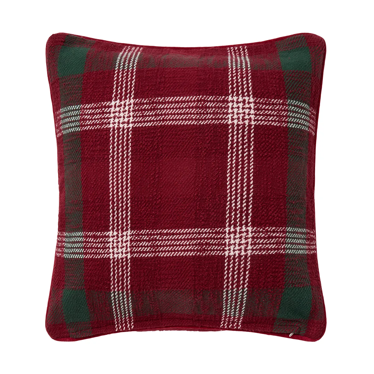 Checked gerecycled katoen kussenhoes 50x50 cm, Red-green-white Lexington