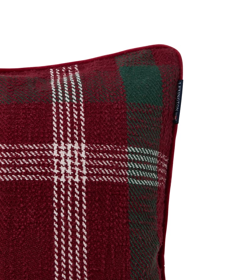 Checked gerecycled katoen kussenhoes 50x50 cm, Red-green-white Lexington