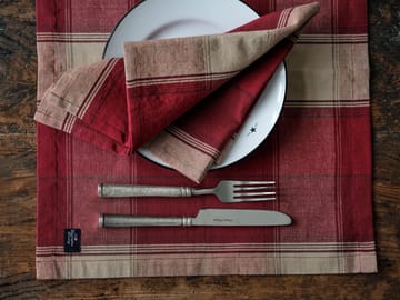 Checked linen-cotton placemat 40x50 cm - Rood-beige - Lexington