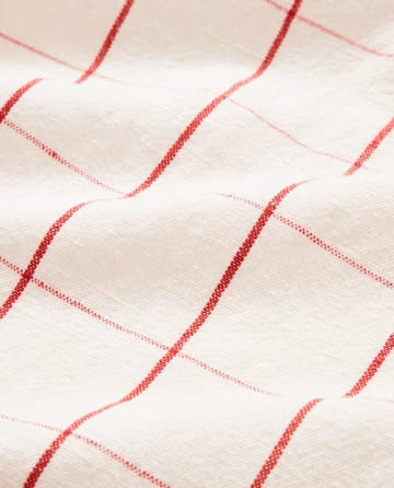 Checked Linen/Cotton keukenhanddoek 50x70 cm - White-red - Lexington
