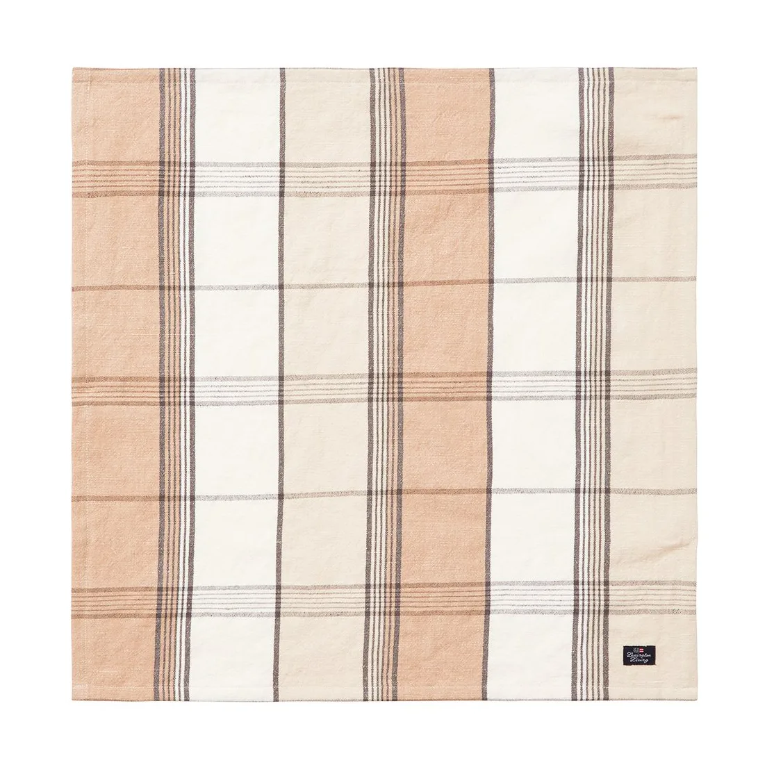 Checked Linen/Cotton stoffen servet 50x50 cm, Beige Lexington
