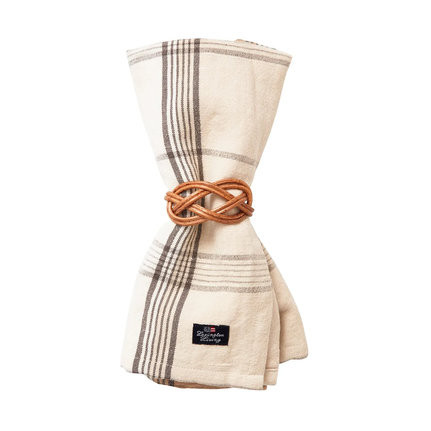 Checked Linen/Cotton stoffen servet 50x50 cm, Beige Lexington