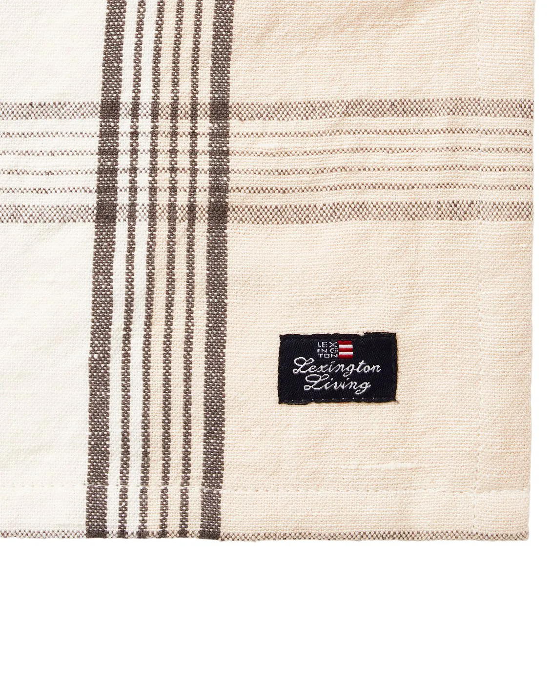 Checked Linen/Cotton stoffen servet 50x50 cm, Beige Lexington