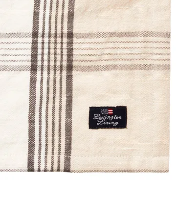 Checked Linen/Cotton stoffen servet 50x50 cm - Beige - Lexington