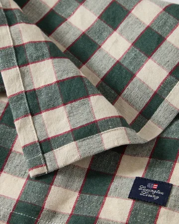 Checked Linen/Cotton stoffen servet 50x50 cm - Green-light beige-red - Lexington