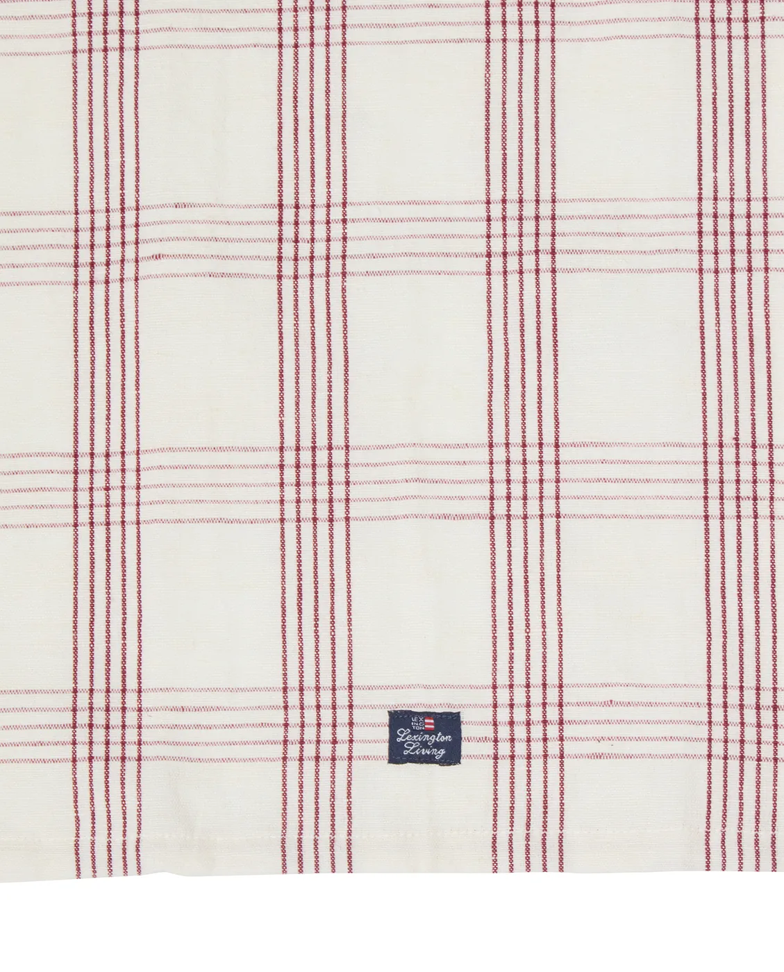 Checked linnen/katoen keukendoek 50x70 cm, White-red Lexington