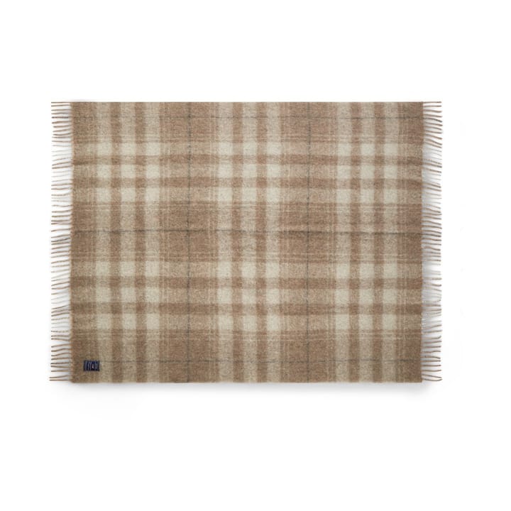 Checked Mohair Mix plaid 130x170 cm - Beige-white-gray - Lexington