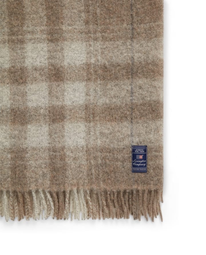 Checked Mohair Mix plaid 130x170 cm, Beige-white-gray Lexington