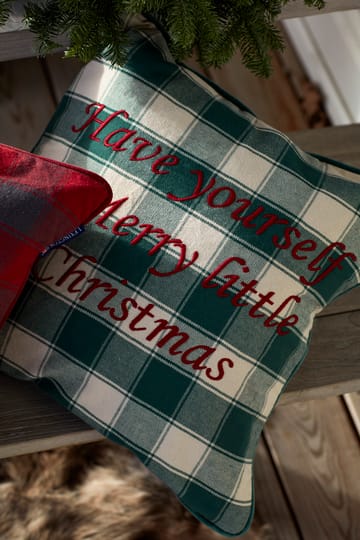 Checked Organic Cotton Flannel kussenhoes 50x50 cm - Merry Little Christmas - Lexington