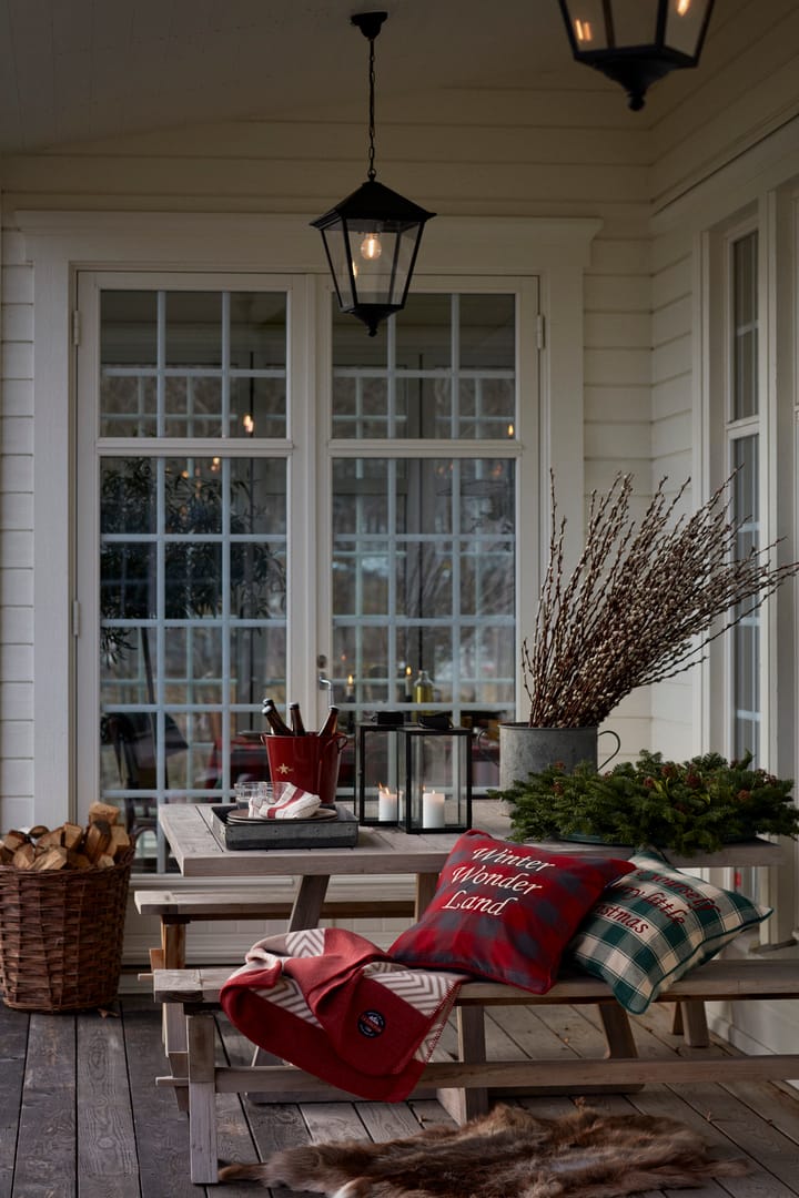 Checked Organic Cotton Flannel kussenhoes 50x50 cm, Merry Little Christmas Lexington
