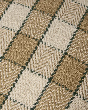 Checked organic cotton fringe kussenhoes - Beige-light beige-green - Lexington