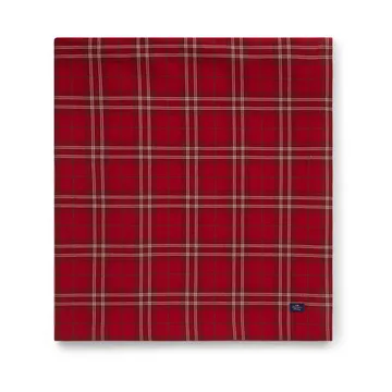 Checked Organic Cotton Oxford tafelkleed 150x250 cm - Red-beige-green - Lexington