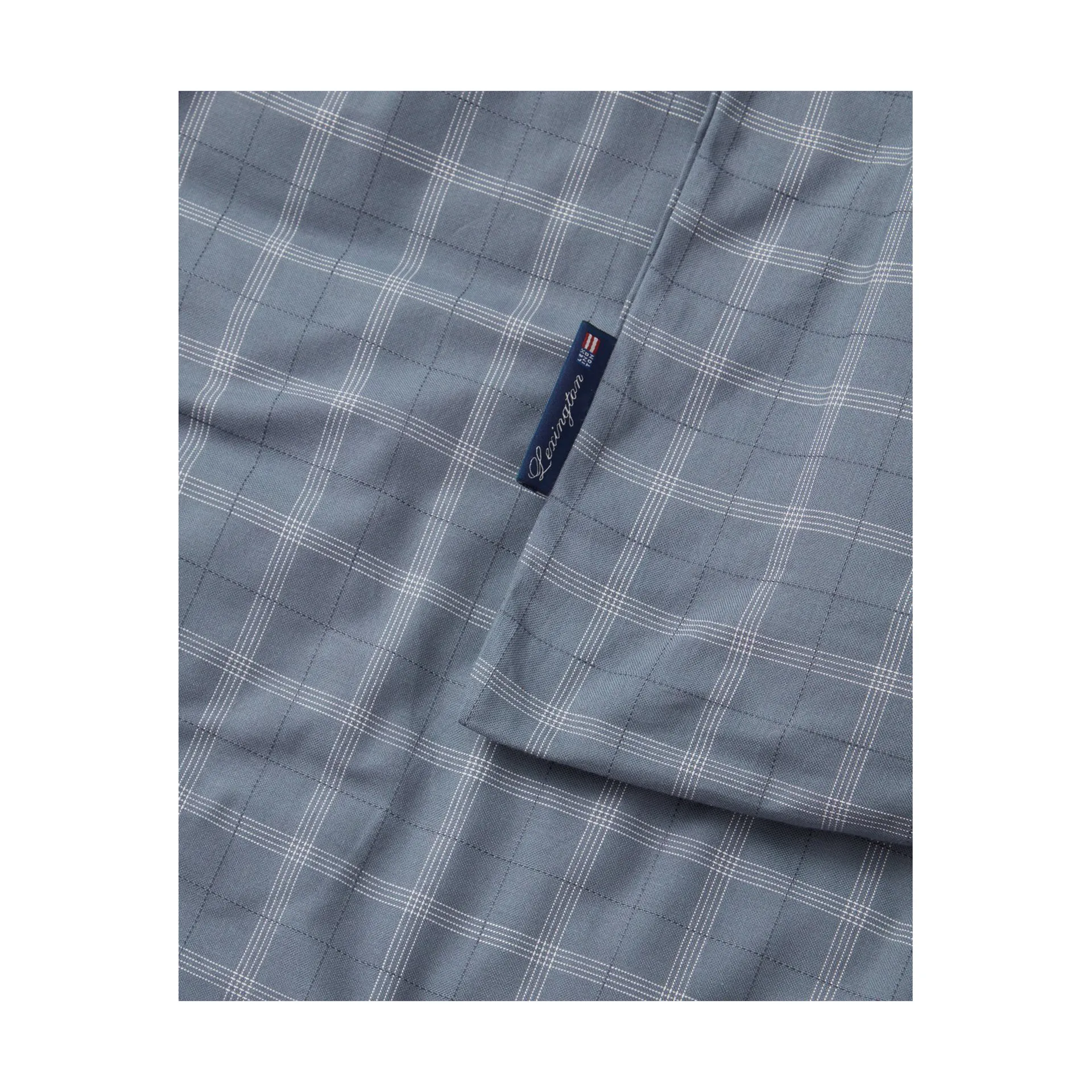Checked Pinpoint Oxford dekbedovertrek 150x210 cm, Dove Lexington