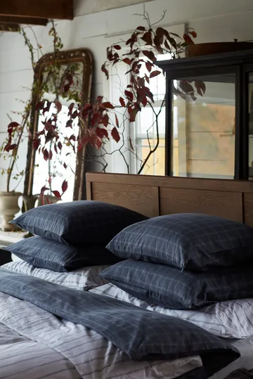 Checked Pinpoint Oxford dekbedovertrek 150x210 cm - Dove - Lexington