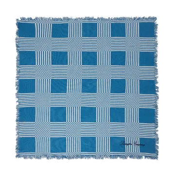 Checked Recycled Cotton picknickdeken 150x150 cm - Blue - Lexington