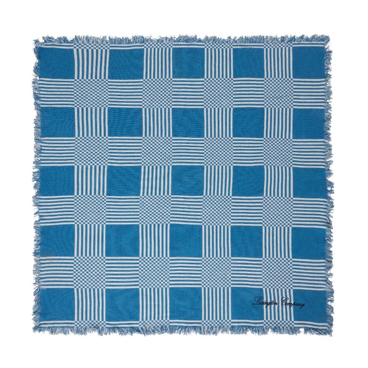 Checked Recycled Cotton picknickdeken 150x150 cm - Blue - Lexington