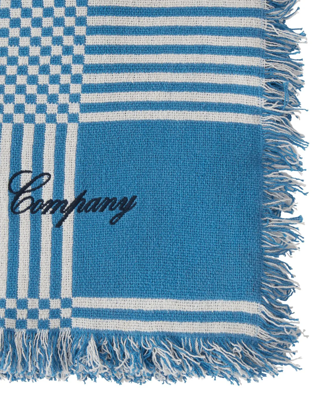 Checked Recycled Cotton picknickdeken 150x150 cm, Blue Lexington