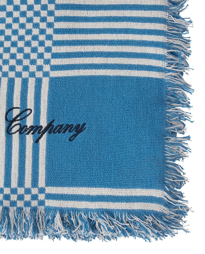 Checked Recycled Cotton picknickdeken 150x150 cm, Blue Lexington