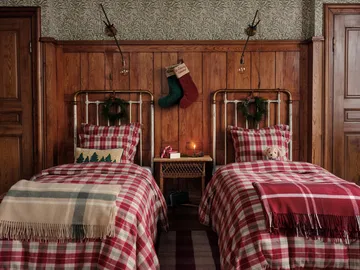 Checked Recycled plaid 130x170 cm - Rood-wit - Lexington