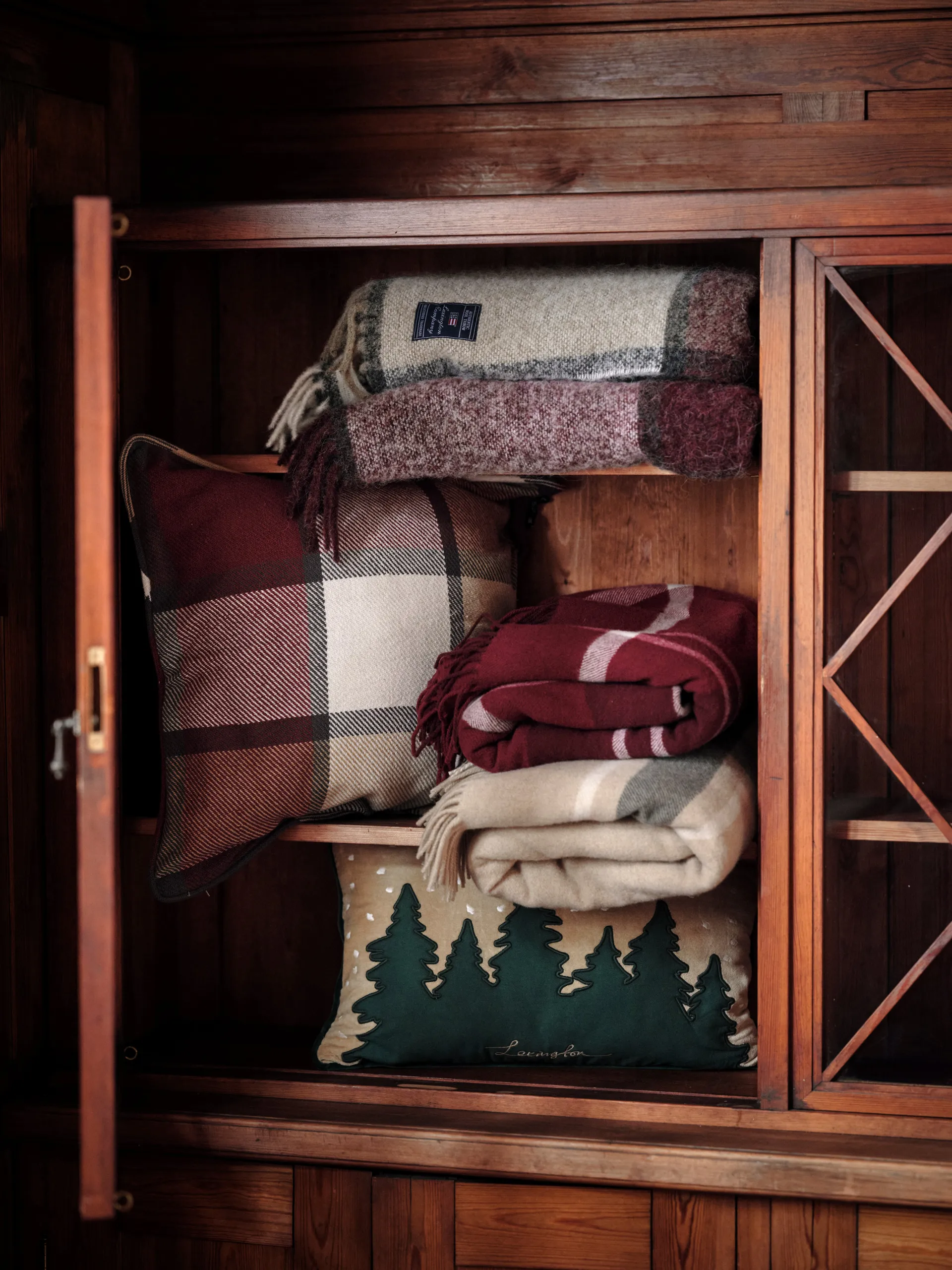 Checked Recycled plaid 130x170 cm, Rood-wit Lexington
