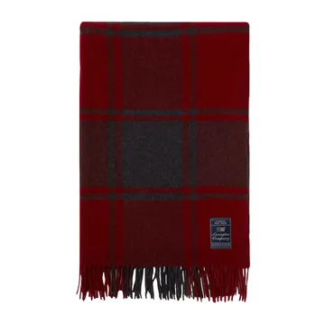 Checked Recycled wollen plaid 130x170 cm - Red-dark grey - Lexington