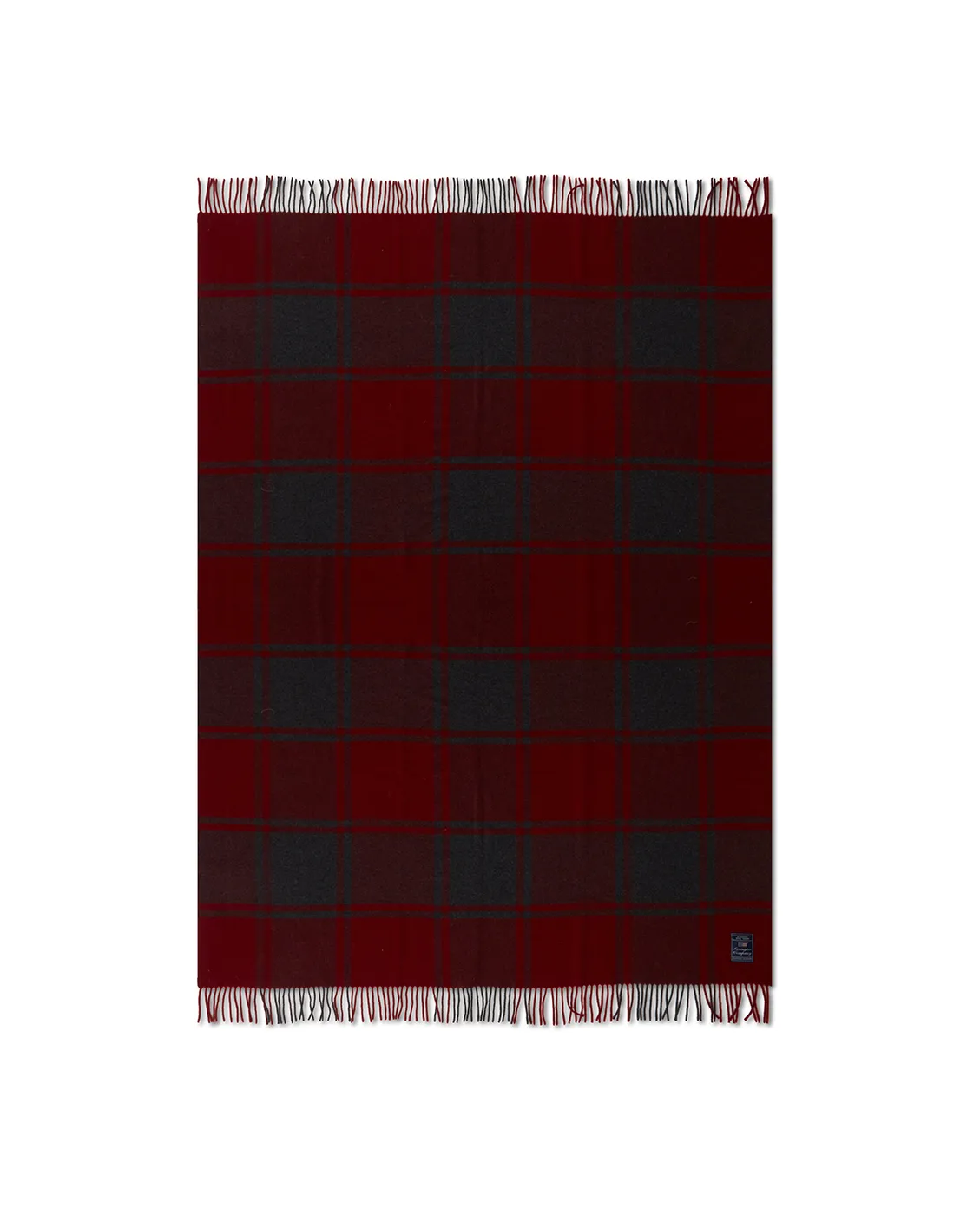 Checked Recycled wollen plaid 130x170 cm, Red-dark grey Lexington