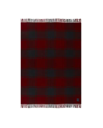 Checked Recycled wollen plaid 130x170 cm - Red-dark grey - Lexington