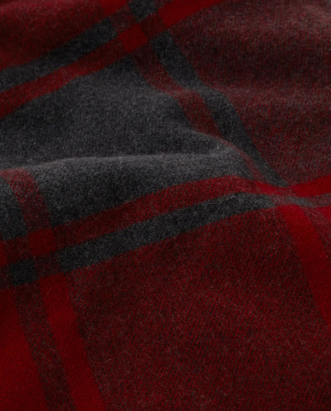 Checked Recycled wollen plaid 130x170 cm, Red-dark grey Lexington