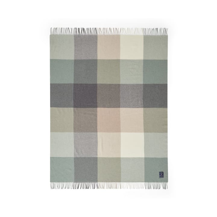 Checked Recycled Wool plaid 130x170 cm - Beige-green-white - Lexington
