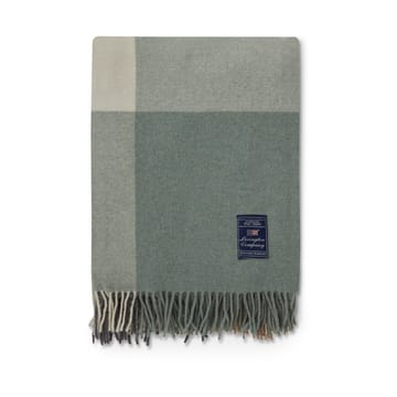 Checked Recycled Wool plaid 130x170 cm - Beige-green-white - Lexington