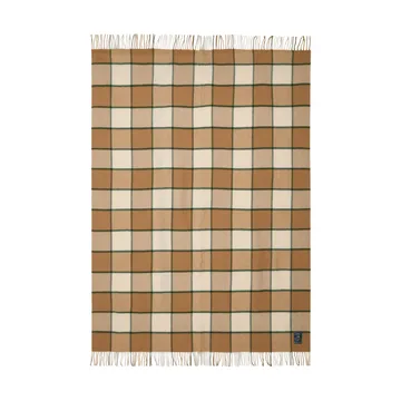 Checked Recycled Wool plaid 130x170 cm - Beige-Light beige-green - Lexington