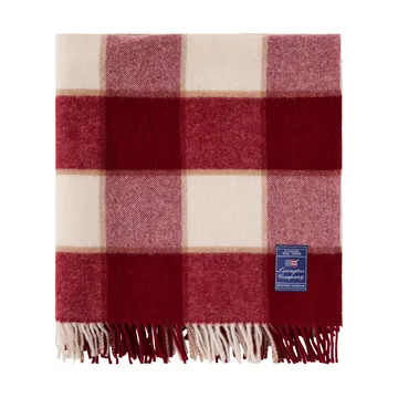 Checked Recycled Wool plaid 130x170 cm - Red-Light beige-beige - Lexington