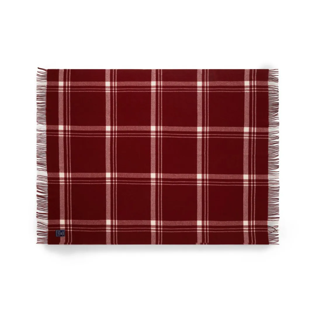 Checked Recycled Wool plaid 130x170 cm, Red-white Lexington