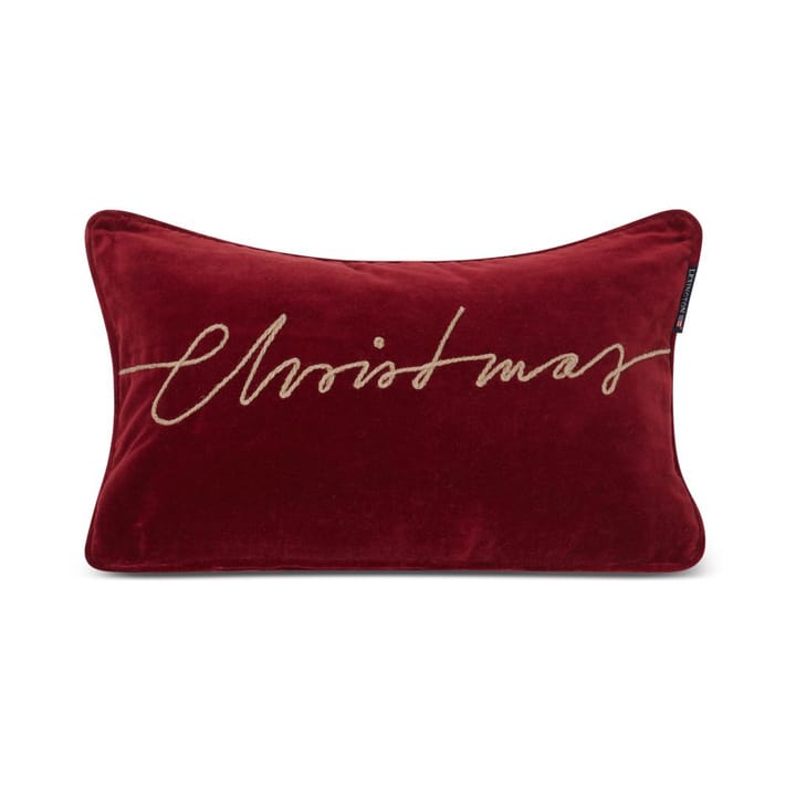 Christmas Organic Cotton Velvet kussen 30x50 cm - Red - Lexington