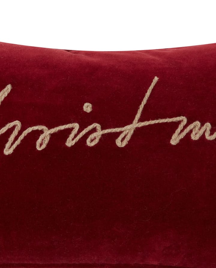 Christmas Organic Cotton Velvet kussen 30x50 cm, Red Lexington