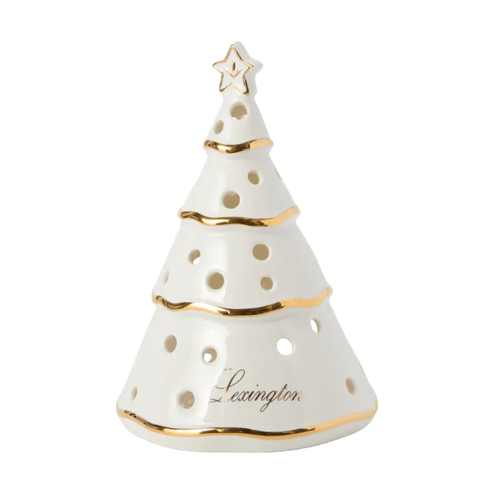 Christmas Tree waxinelichthouder - White-gold, 16,5 cm - Lexington