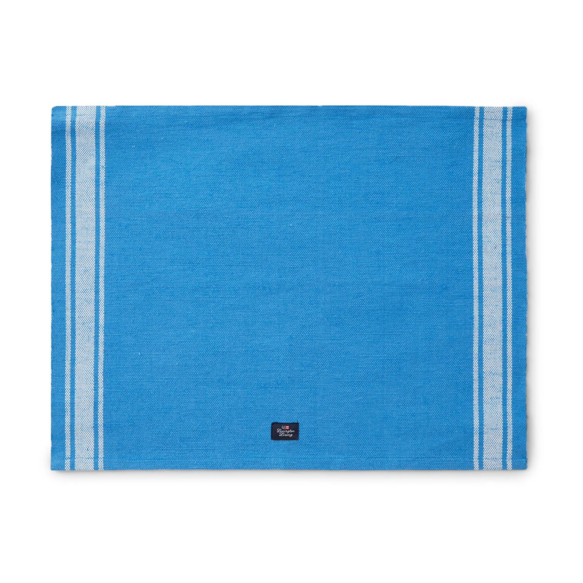 Cotton Jute Placemat with Side Stripes 40x50 cm, Blauw-wit Lexington